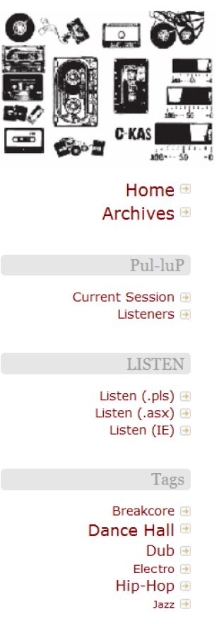 Première interface verticale de la web-radio Pul-luP