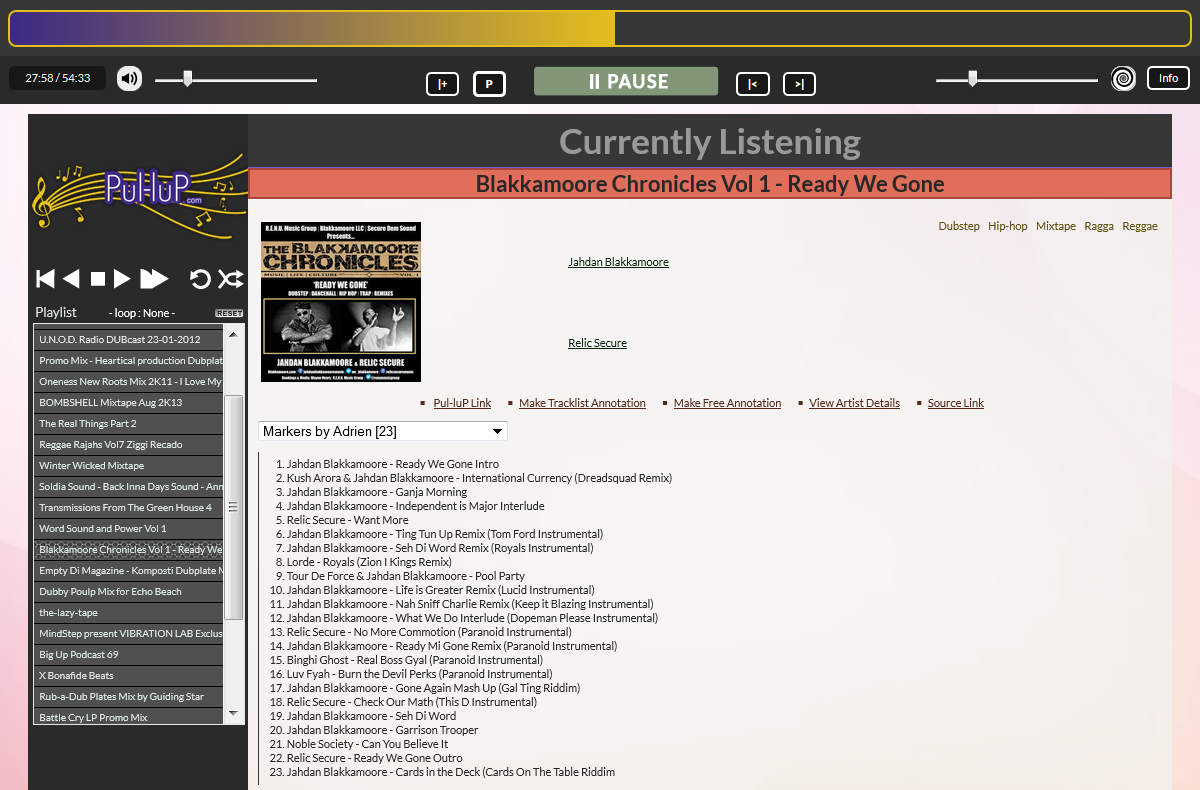 Interface de navigation temporelle de Pul-luP version 4